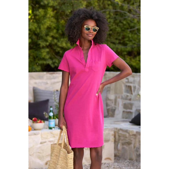 Frank & Eileen Dresses & Skirts - NWOT Frank & Eileen LAUREN Polo Mini Heritage Jersey Dress Magenta Pink Large